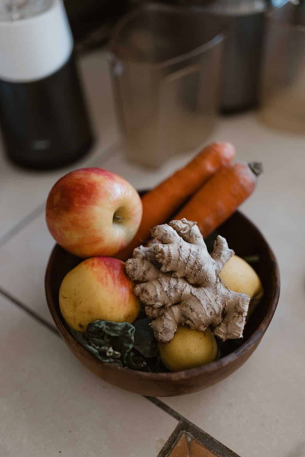 Hébergement - Maison Akasha Yoga Corbeille de fruits frais pour les stagiaires