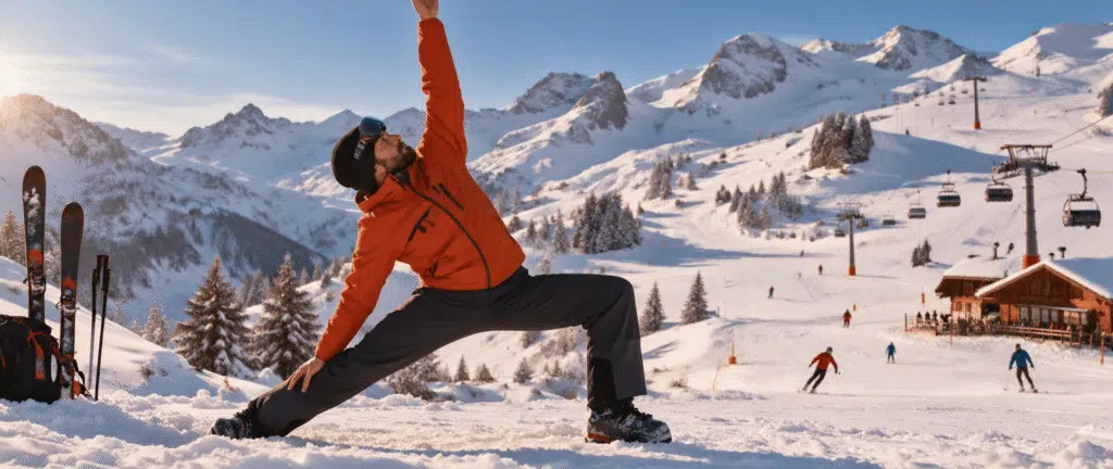 QUAND LA GLISSE TE FAIT VIBRER - Maison Akasha Yoga Posture du guerrier sur les pistes enneigées, week-end ski et yoga